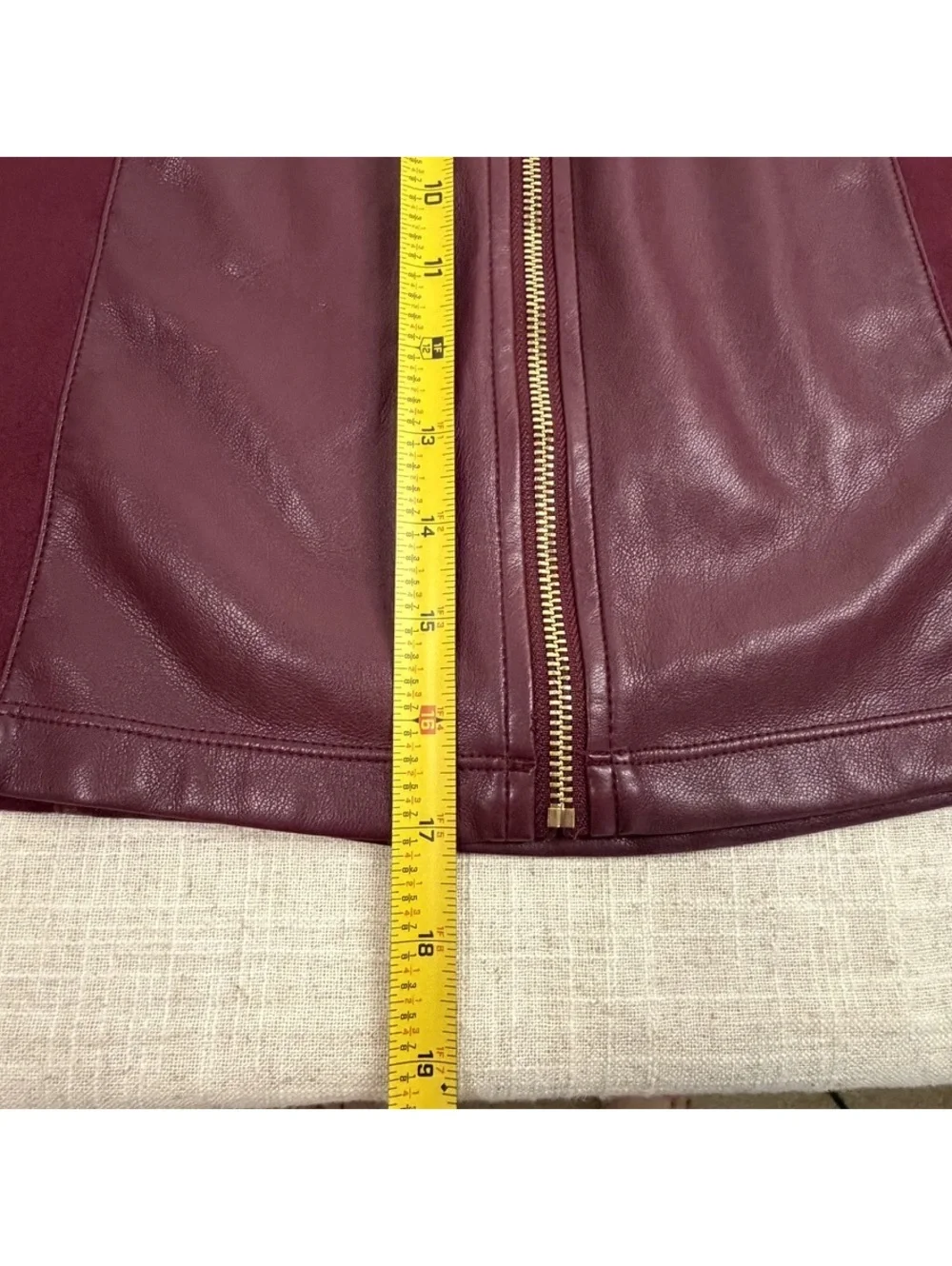 Marc New York Burgundy Faux Suede Leather Zip Front Mini Skirt XS